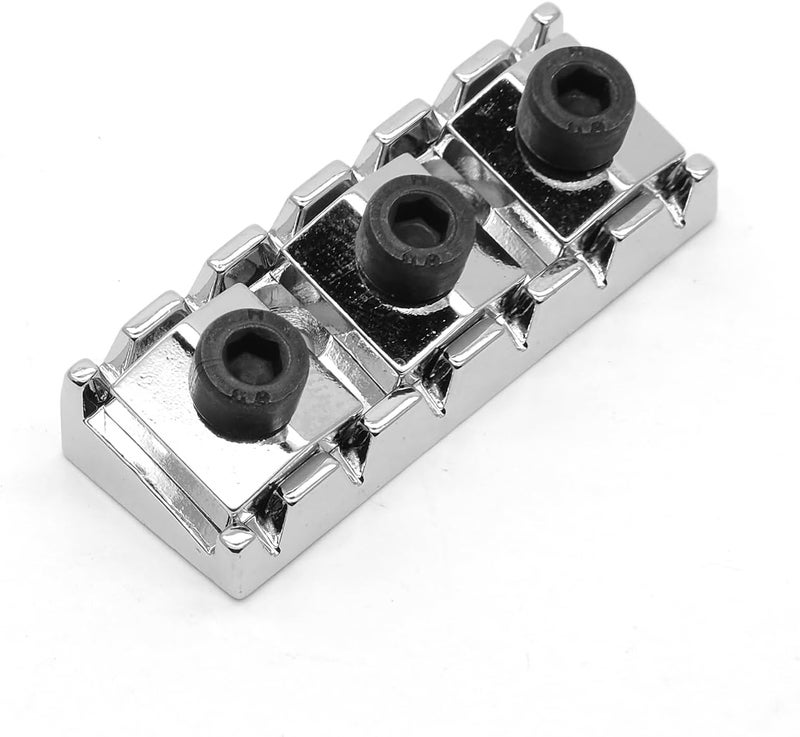 harpfeas 43mm Guitar Metal Locking Nut String Lock for Floyd Rose Style Electric Guitar Tremolo Double Lock System (Chrome) - Image 4